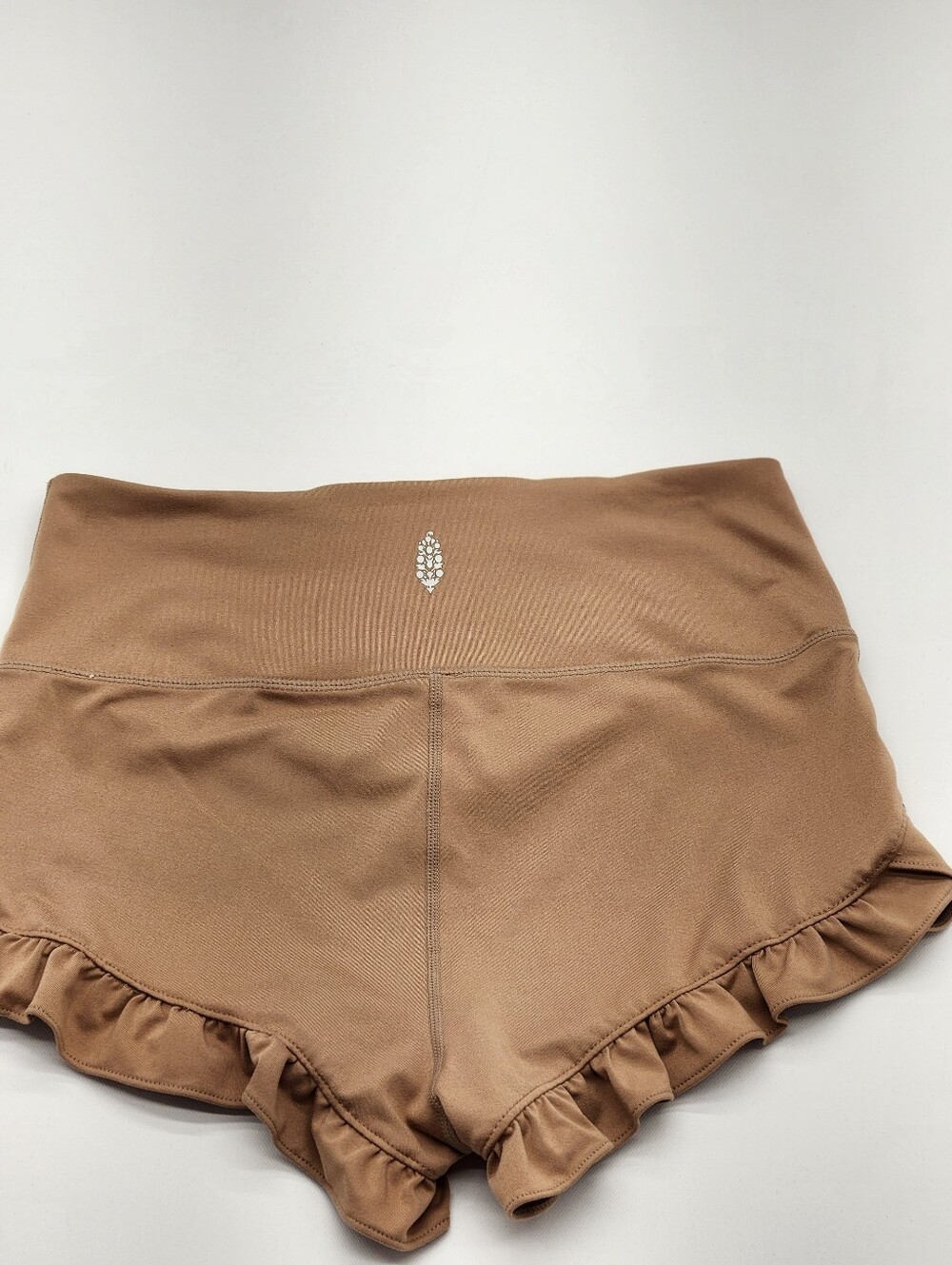 Free People FP Movement Get Your Flirt On Shorts M Brown Ruffle High Rise - Picture 4 of 6